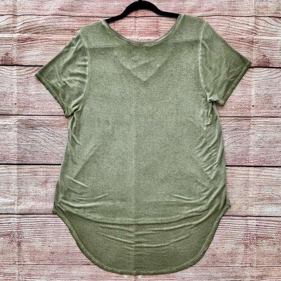 Seven7 • Sage Green Crisscross V-Neck Top, High-Low Hem, Women’s Size Large - Picture 9 of 16
